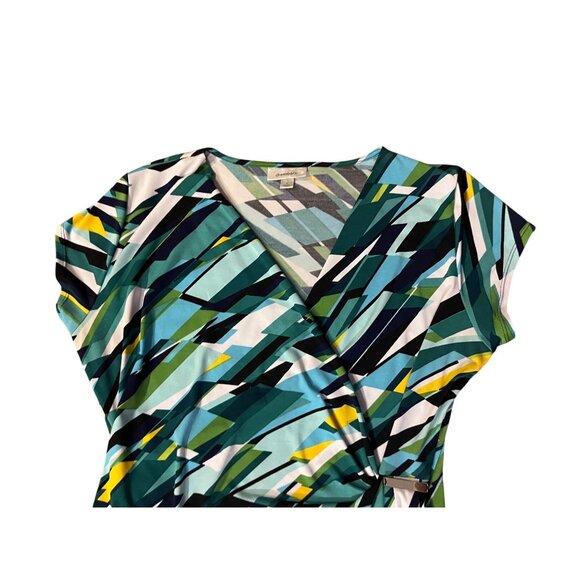 Dressbarn Blouse Womens L Used Geometric Pattern Metal Gathering on Side - Picture 4 of 10